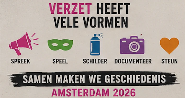 Resistance has many forms — WorldPride Amsterdam 2026 cultural identity with kaleidoscope patterns from the Netherlands, the Caribbean Netherlands, Indonesia, Morocco and Turkey
