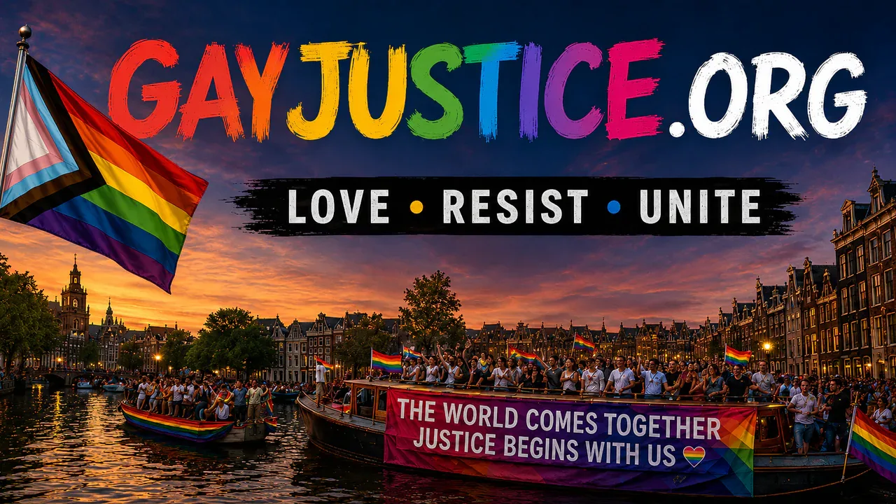 GayJustice.org symbol representing gay and LGBTQ+ rights, equal treatment, legal protection and access to justice in the Netherlands